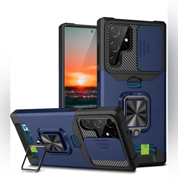 New Ysnzaq Military Grade Samsung Galaxy S22 Ultra 5G Case Navy Blue