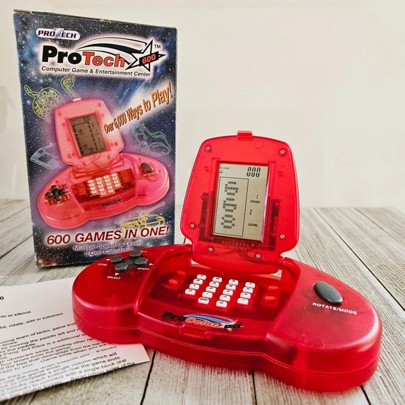 600 Games in One Red Handheld Battery Operated Portable Travel Video Game