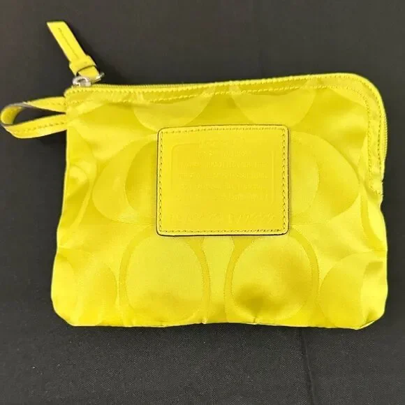 Coach Vibrant Yellow Logo Pouch