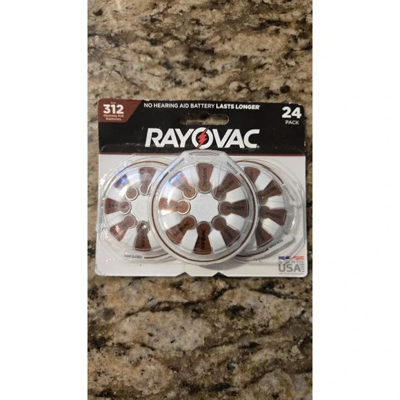 Rayovac And Energizer Size 312 Hearing Aid Batteries‎ 24 Pack Exp 6/26