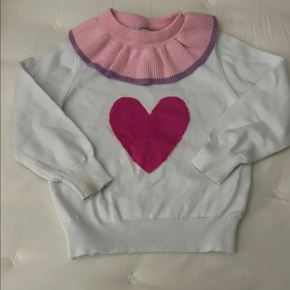 Girlhood by Little Stocking Co. Pink Heart Kids Sweater