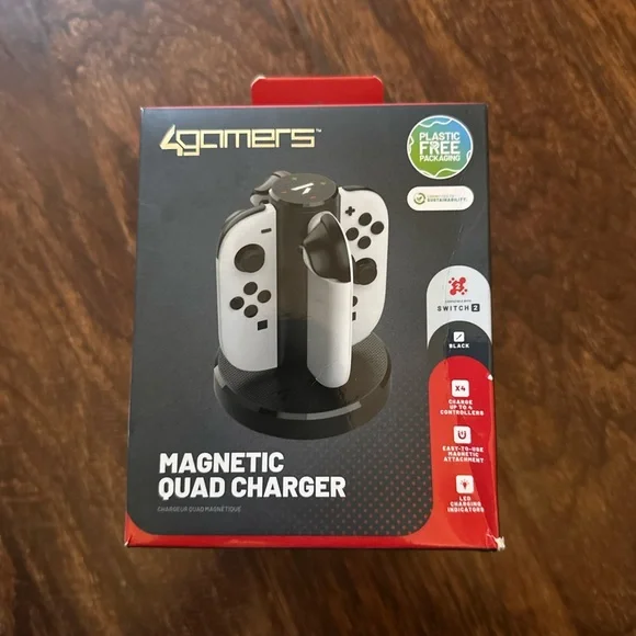 4Gamers - Magnetic Quad Charger - Switch 2 - White