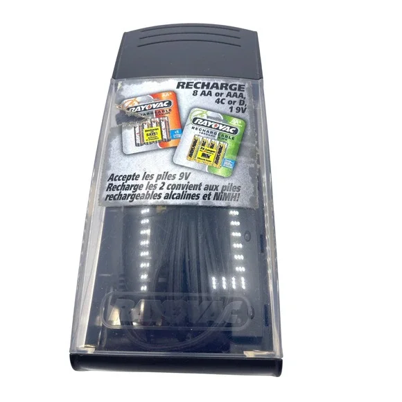 Rayovac Universal Battery Charger PSS Rechargeable AA AAA‎ C D 9V incl 4 AAA