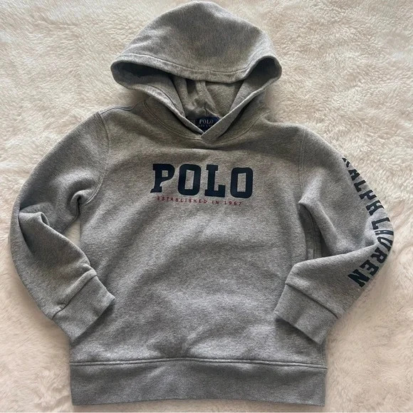 Kids Polo Ralph Lauren Gray Hoodie Size 7.
