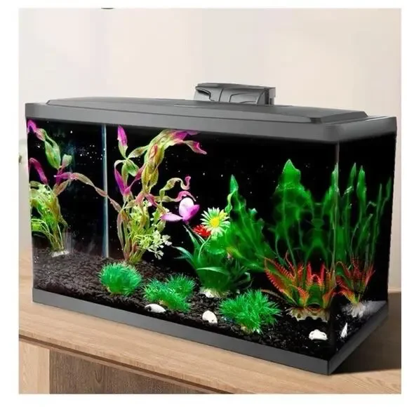 2 Aquarium Static Self Cling Black Fish Tank Background 24” X 12” 2 for 1
