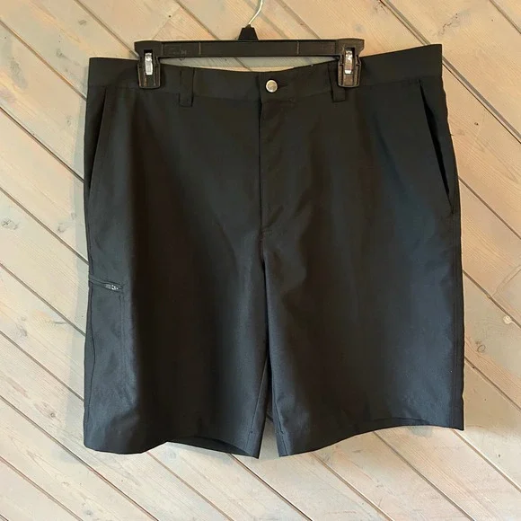 Callaway Mens Black Optimum Performance Golf Shorts Zipper Pocket Size 36 37W