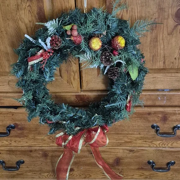 Sugared Fruit Pinecone Wreath
