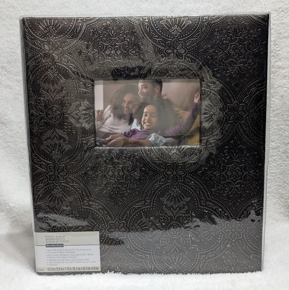 Brown Embossed 400 Photo Album CD Pocket Acid PVC Free Post Bound