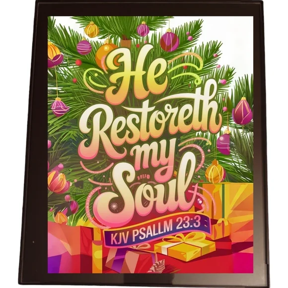 He Restoreth My Soul In A Glass Front Frame 8x10 Picture AI wall art