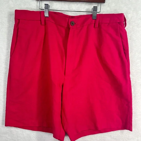 Chaps Golf Shorts Mens 36 Pink Chaps 78 Performance Flat Front