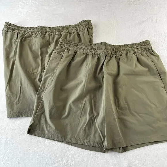 Gymrevolation Men's Athletic Shorts Size XL Olive Green 2 Pair