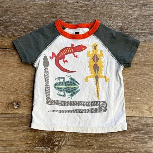 Tea Collection Kids Reptile Tee -‎ Red, Yellow, Green