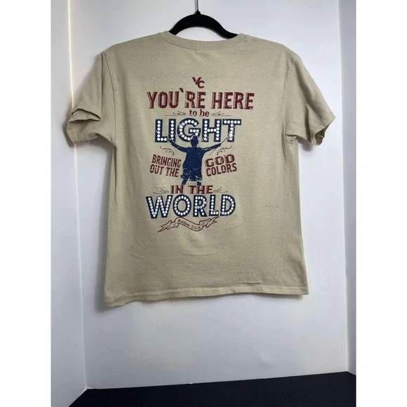 Gildan Heavy Cotton Youth Medium T Shirt Tan Circus Elephant 