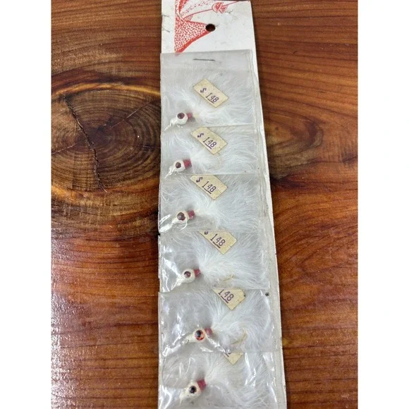 Vintage Sockeye Fishing Tackle‎ Crappie Bait Tackle Hooks Red White 6 pcs