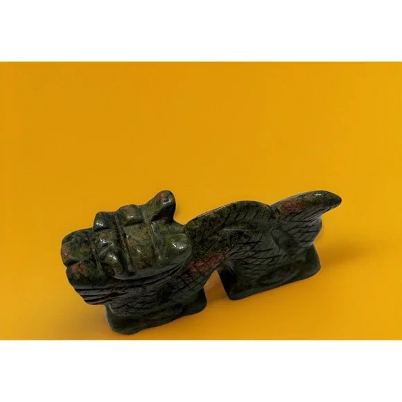 Unakite Feng Shui Stone Carved Animal Natural Rock Mineral Carving Green Pink‎