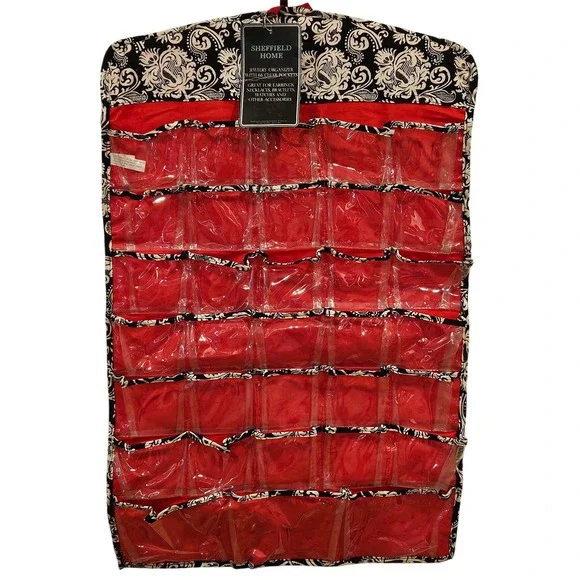 Sheffield Home Hanging Jewelry Organizer with 66 Clear Pockets