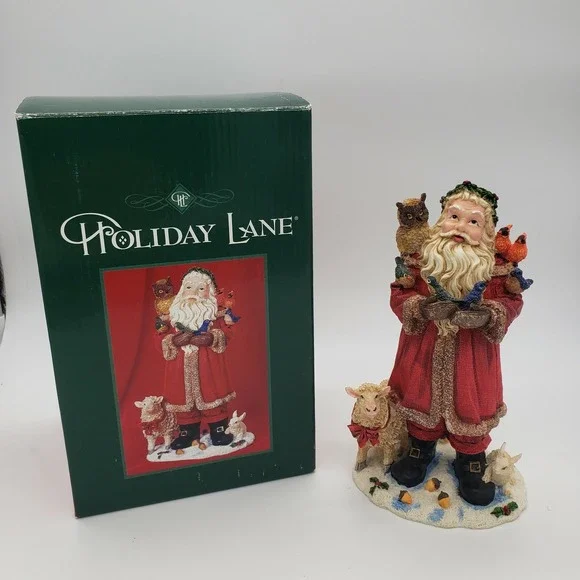 Holiday Lane Poly Resin Woodland Santa W/ Animals‎ Christmas 8