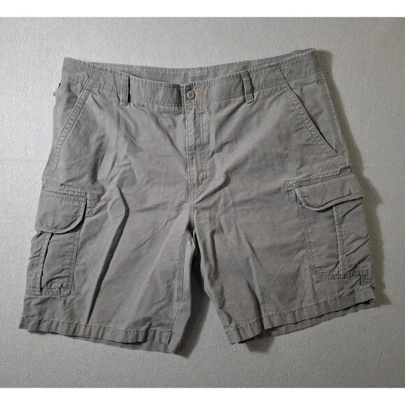LL Bean Allagash Cargo Shorts Mens 42W Gray Cotton Outdoor Casual Hiking