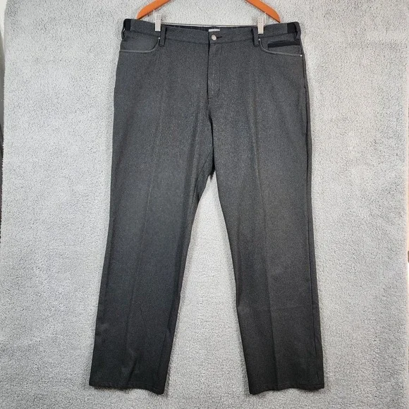 Adidas Golf Pants 40x32 (41x32) Charcoal Gray Performance Flat Front High Rise
