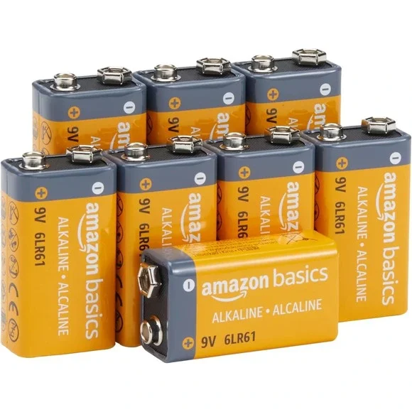 Amazon Basics 8-Pack‎ 9V Alkaline Batteries 5-Year Shelf Life New In Box