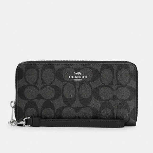 Coach Signature Long Zip Around Wallet