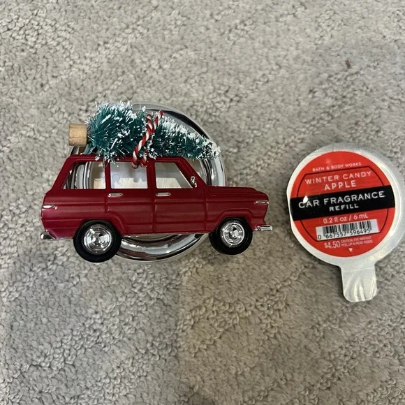 Bath & Body Works Winter Candy Apple Christmas‎ Red Truck Tree Car Clip Fresh