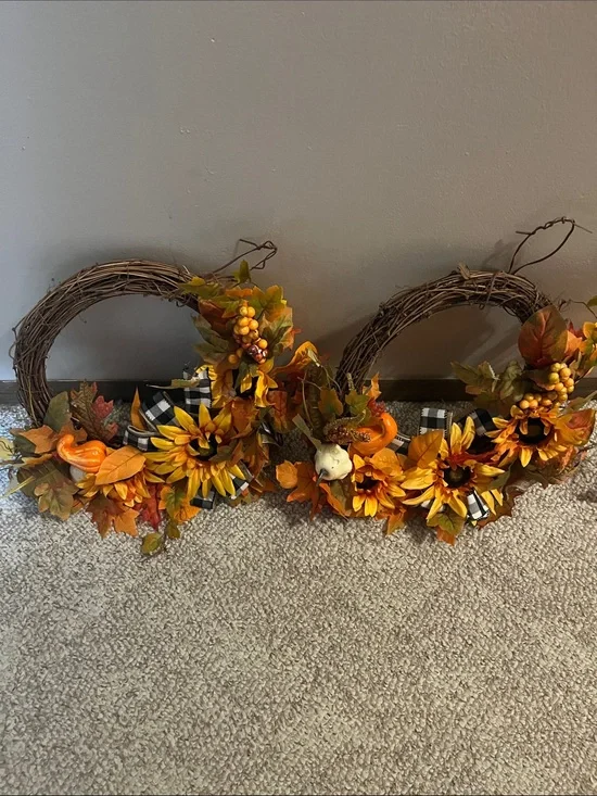 Autumn Sunflower Grapevine Wreath Set