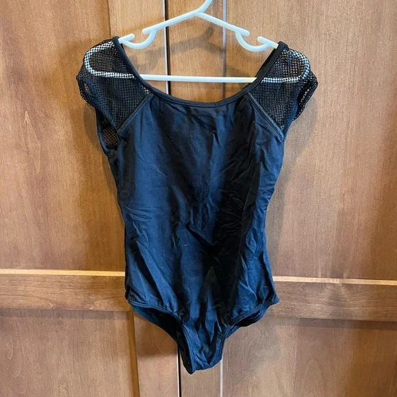 Bloch Black Mesh Sleeve Leotard
