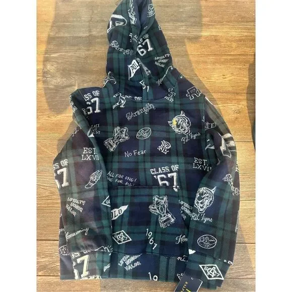 Polo Ralph Lauren Boys, size 7, Hoodie All Over Print, NWT