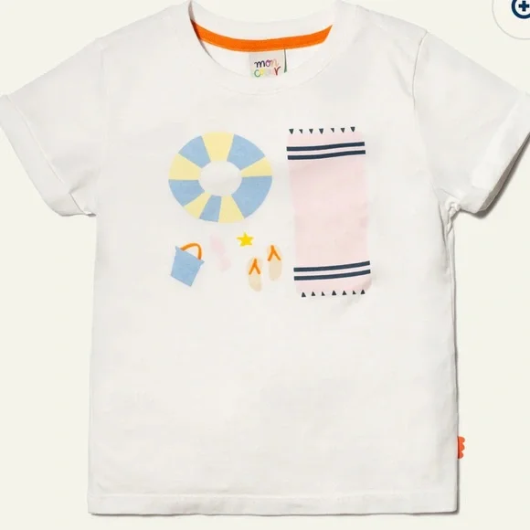 NWT Mon Coeur Recycled Cotton Pink Beach Party Kid T-Shirt Size 10Y