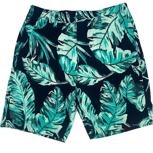 Under Armour Golf Shorts Tropical Leaf Size 32 Blue Tropical Hawaiian‎ Palm Tree