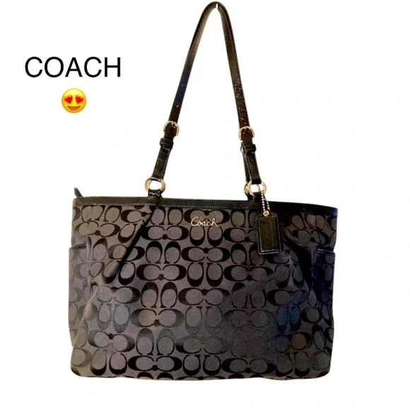 Coach black signature SHOULDERBAG tote F17725