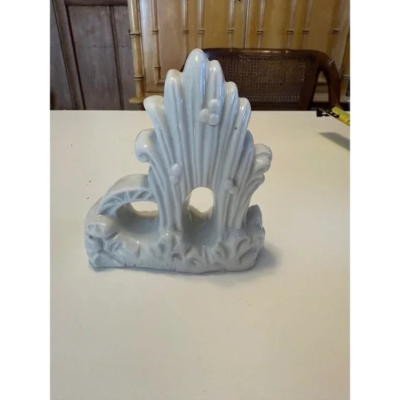 Vintage White Porcelain Aquarium Ornament Shell Coral Fish Tank Decor Japan