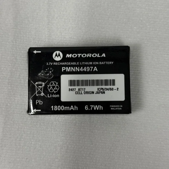 Motorola PMNN4497A Rechargeable Lithium Ion Battery 3.7V 1800mAh