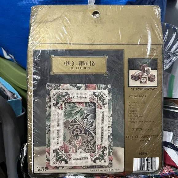 Old World Collection Stitchery Kit Embroidery Photo Frame Kit Another Look Inc