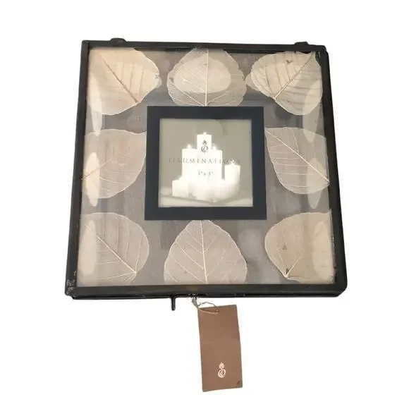 Illuminations Beveled Glass Ghost Leaf Trinket/Jewelry Storage Box 8