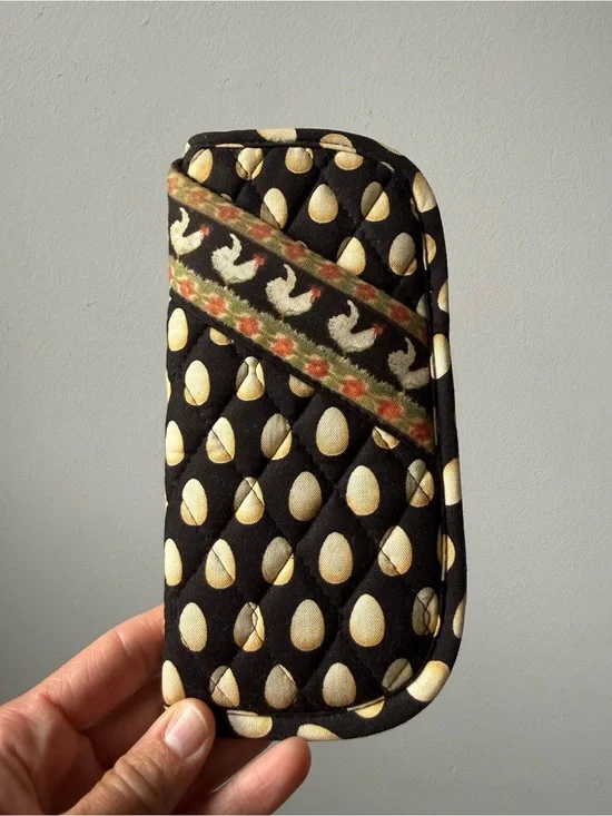 VTG Vera Bradley Chanticleer Hen Egg Print Sunglass Case Holder Rooster Chicken