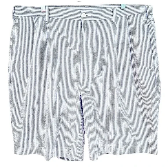 Jos. A. Bank Stays Cool Seersucker Shorts Men's 40 Blue White 100% Cotton Summer
