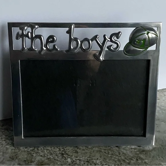 Pewter Frame - The Boys for a 4” X 6” Frame Baseball Hat Sports Sporty Metal