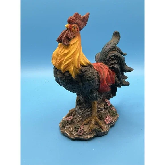 Vintage Resin Rooster Chicken Figurine Plastic Country Farmhouse Decor