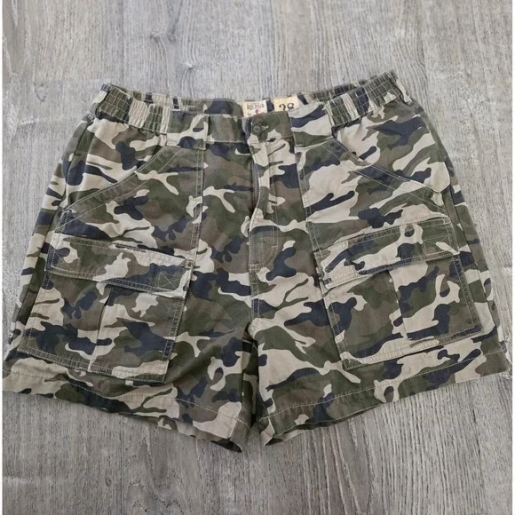 Redhead Mens Cargo Shorts Gray Camo 6 Pocket Outdoors 38