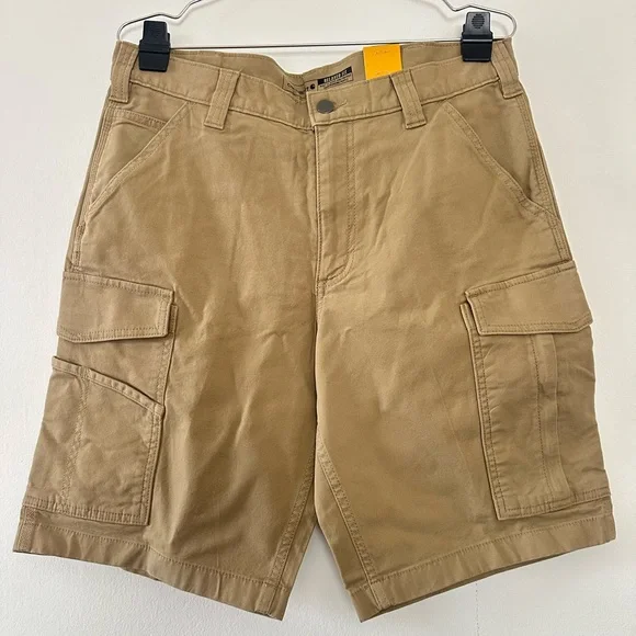 NWT Carhartt Rugged Flex Cargo Shorts Mens 34 Relaxed Fit Khaki Workwear