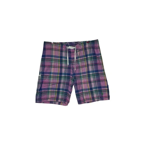 Polo Ralph Lauren Men's Board Shorts Preppy Swim Trunks Plaid Colorful‎ Size 34