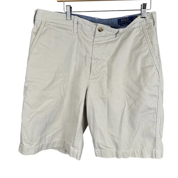 Polo Ralph Lauren Mens Relaxed Fit Chino Shorts Tan Khaki Cotton Size 33