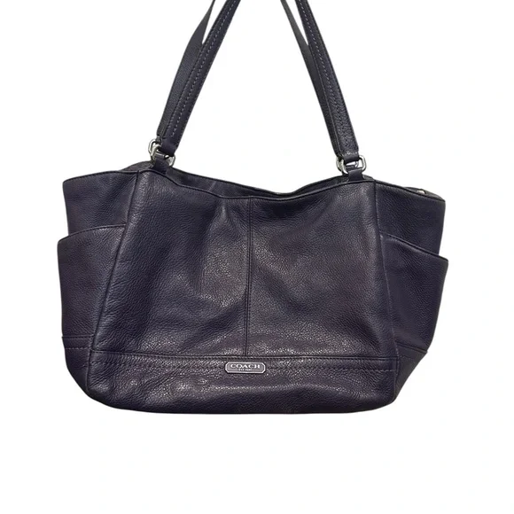 Coach Leather purple Tote Bag - Coach Pebble Leather Shoulder Bag violet