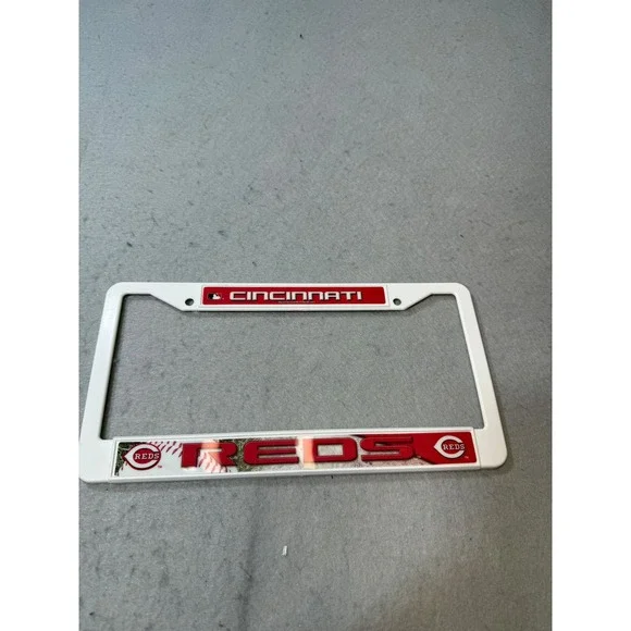 Cincinnati Reds License Plate‎ Frame – White & Red MLB Officially Licensed