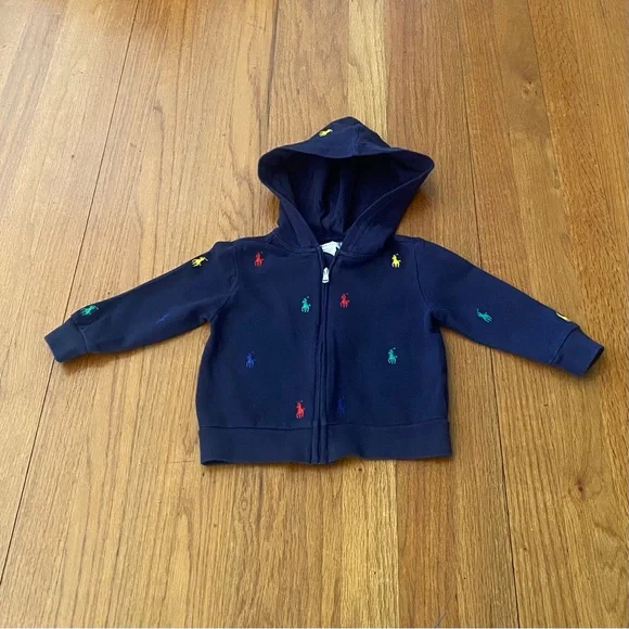 Ralph Lauren Pique Schiffli Hooded Sweatshirt with Signature Pony