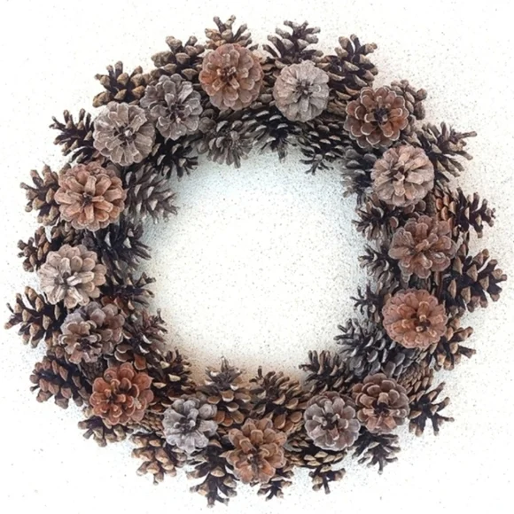 Natural Pinecone Holiday Wreath - Brown