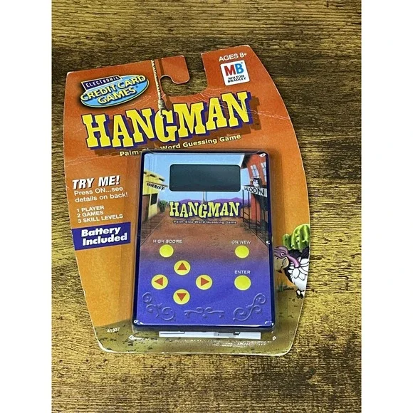 NEW HANGMAN ELECTRONIC HANDHELD CREDIT CARD SIZE GAME HASBRO MILTON BRADLEY