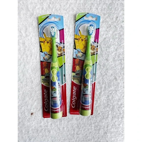 2* Colgate Kids‎ Toothbrush Battery Powered Electric Extra Soft Bristles Pokemon